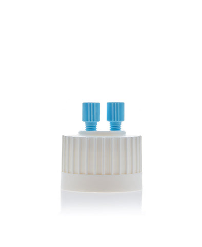 HPLC Solvent Reservoir ChromCap™ 100 Assembly,38-430, Class VI Polytetrafluoroethylene (PTFE) Adapter w Vent Hole, 2 Port for 3.2mm(1/8") or | img_1 | Foxx Life Sciences Global | shopfls.com