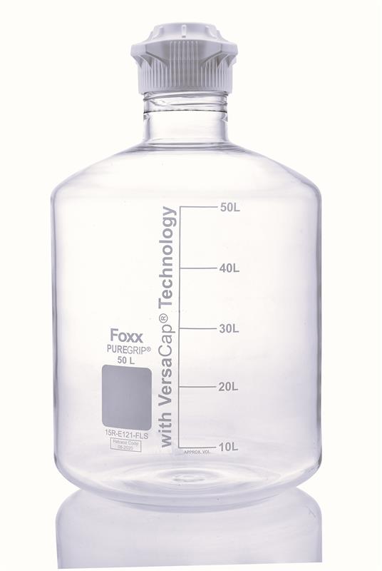 PUREGRIP® Glass Carboy, 50 L, Clear, with 120mm VersaCap® - Premium laboratory-grade container for bioprocessing and research. | img_1 | Foxx Life Sciences Global | shopfls.com