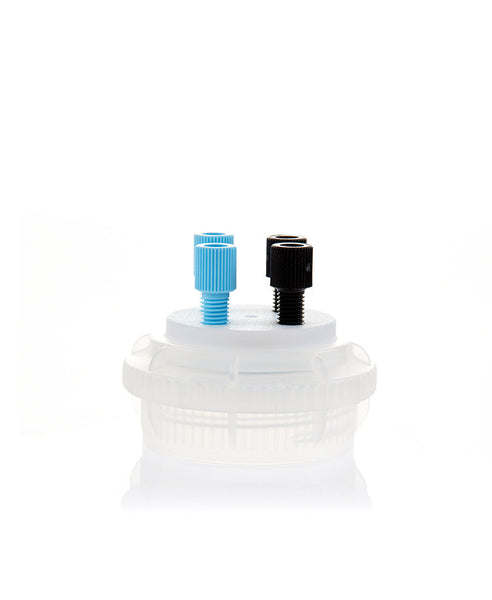 HPLC Solvent Reservoir ChromCap™ 100 Assembly,GL45, Class VI Polytetrafluoroethylene (PTFE) Adapter w Vent Hole, 4 Port for 3.2mm(1/8") or | img_1 | Foxx Life Sciences Global | shopfls.com