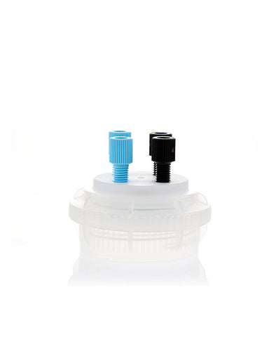 HPLC Solvent Reservoir ChromCap™ 100 Assembly,GL45, Class VI Polytetrafluoroethylene (PTFE) Adapter w Vent Hole, 4 Port for 3.2mm(1/8") or | img_1 | Foxx Life Sciences Global | shopfls.com