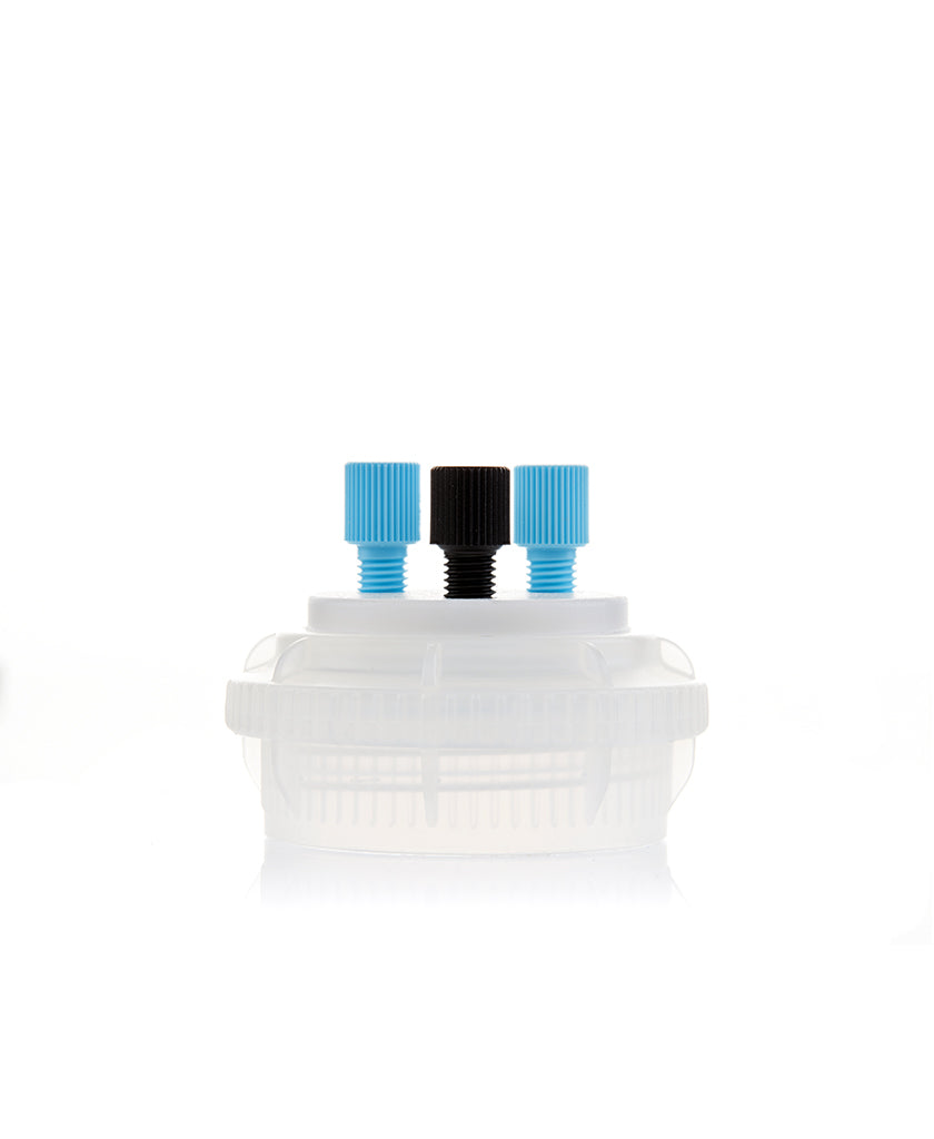 HPLC Solvent Reservoir ChromCap™ 100 Assembly,GL45, Class VI Polytetrafluoroethylene (PTFE) Adapter w Vent Hole, 3 Port for 3.2mm(1/8") or | img_1 | Foxx Life Sciences Global | shopfls.com