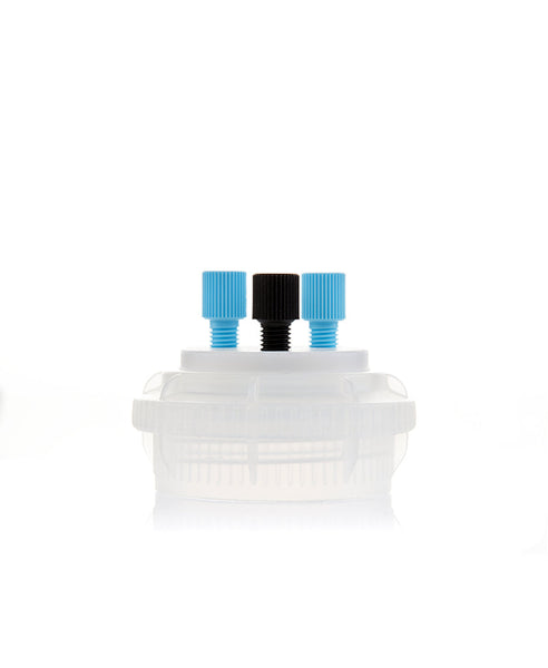HPLC Solvent Reservoir ChromCap™ 100 Assembly,GL45, Class VI Polytetrafluoroethylene (PTFE) Adapter w Vent Hole, 3 Port for 3.2mm(1/8") or | img_1 | Foxx Life Sciences Global | shopfls.com