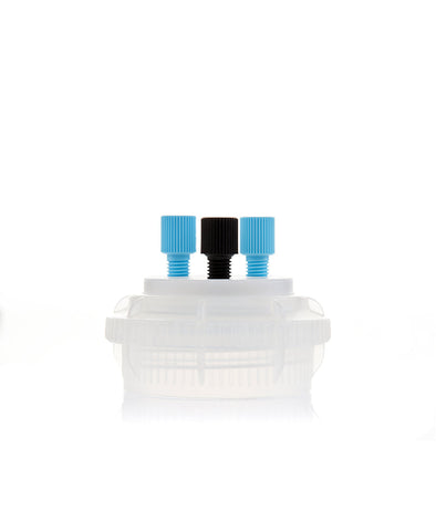 HPLC Solvent Reservoir ChromCap™ 100 Assembly,GL45, Class VI Polytetrafluoroethylene (PTFE) Adapter w Vent Hole, 3 Port for 3.2mm(1/8") or | img_1 | Foxx Life Sciences Global | shopfls.com