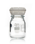 PUREGRIP® Rhino Safety Coated Glass Bottles, Clear, 100mL, with GL45 VersaCap - Laboratory Bottles, 4/CS | img_1 | Foxx Life Sciences Global | shopfls.com