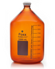 Bouteilles en verre ambré à revêtement de sécurité PUREGRIP® Rhino, 10 L, avec bouchon VersaCap GL45, 1 unité