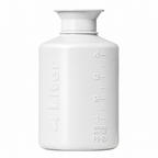 A matte white plastic water bottle with embossed measurement markings and the vertical text '4 Liter' on the side, shown against a plain white background.
