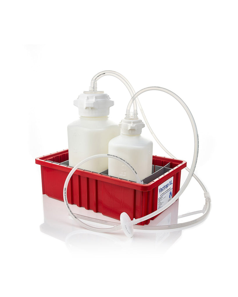 Vactrap™ XL, Polypropylene (PP) (Autoclavable), 4L + 2L, Red Bin, 1/4" ID Tubing | img_1 | Foxx Life Sciences Global | shopfls.com