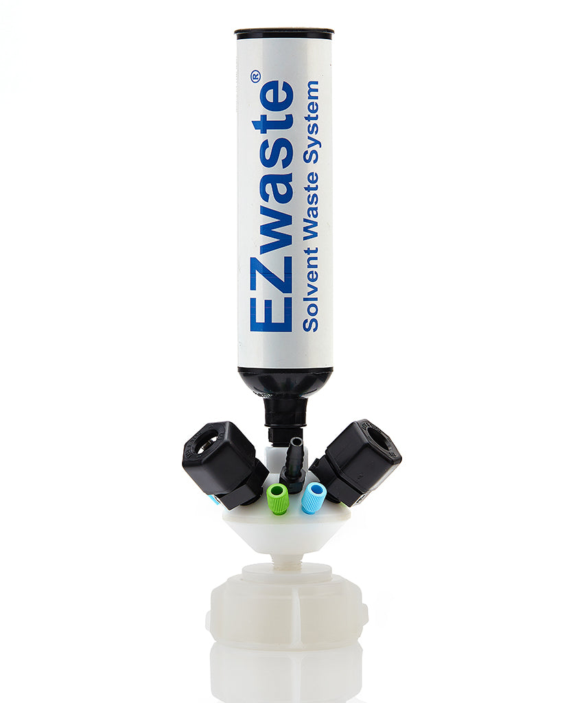 EZWaste® Universal Stackable HPLC 51S UN/DOT Cap Assy, Exhaust Filter, 6x OD Tube 3.2mm & 1.6mm, 3x Hose Barb 3.2mm & 9.5mm, 3x OD Tube 12.7mm, 1/EA | img_1 | Foxx Life Sciences Global | shopfls.com