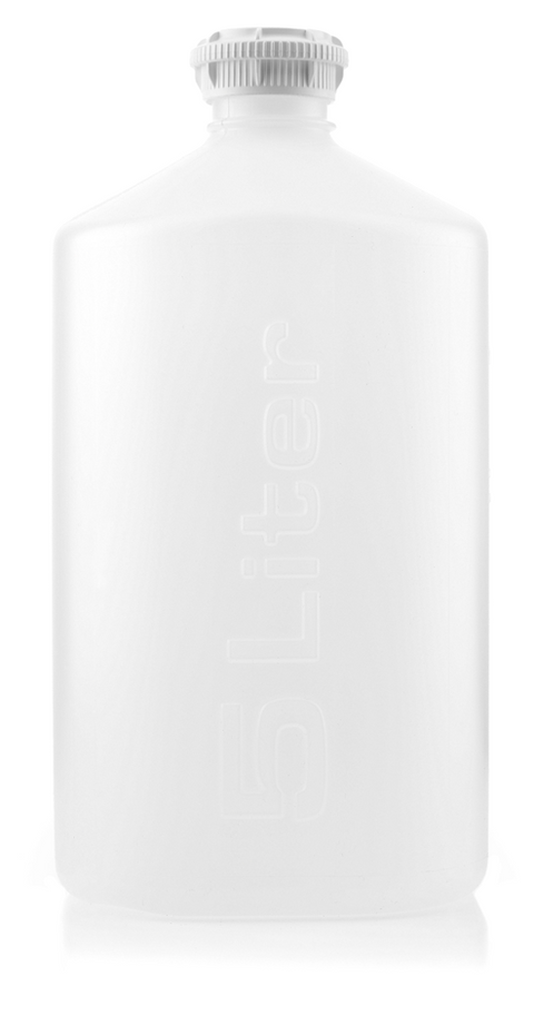 White bottle with a silver cap on a white background