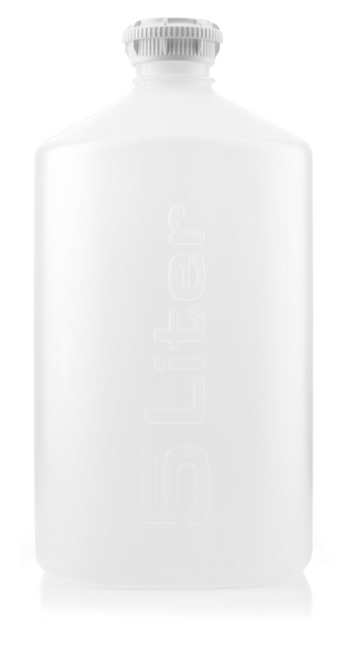 White bottle with a silver cap on a white background