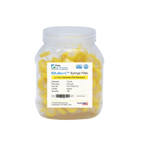 EZlabpure 13mm Syringe Filters – 0.45µm PES Membrane, Non-Sterile  Foxx Life Sciences | img_1 | Foxx Life Sciences Global | shopfls.com