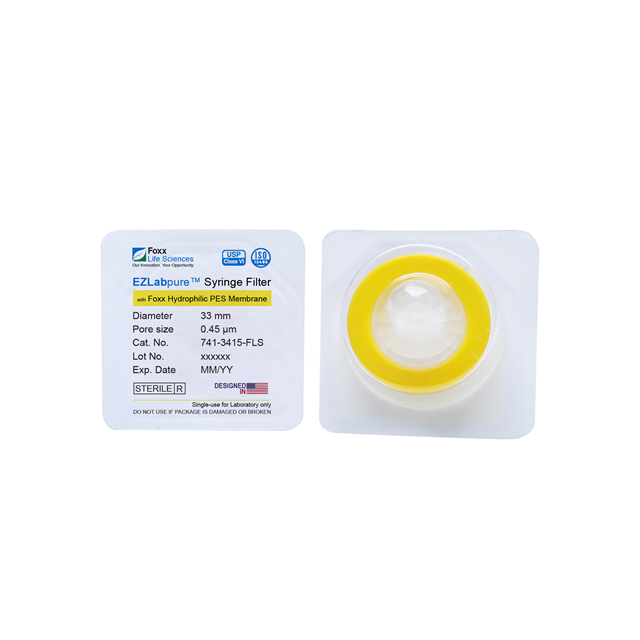 EZlabpure 33mm Syringe Filters – 0.45µm Sterile PES Membrane for Sample Clarification  Foxx Life Sciences | img_1 | Foxx Life Sciences Global | shopfls.com