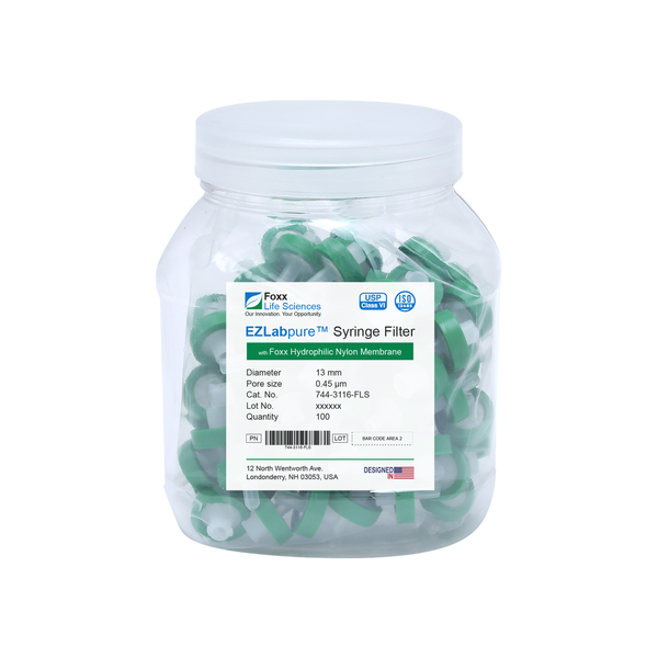 EZlabpure 13mm Syringe Filters – 0.45µm Nylon Membrane, Non-Sterile  Foxx Life Sciences | img_1 | Foxx Life Sciences Global | shopfls.com