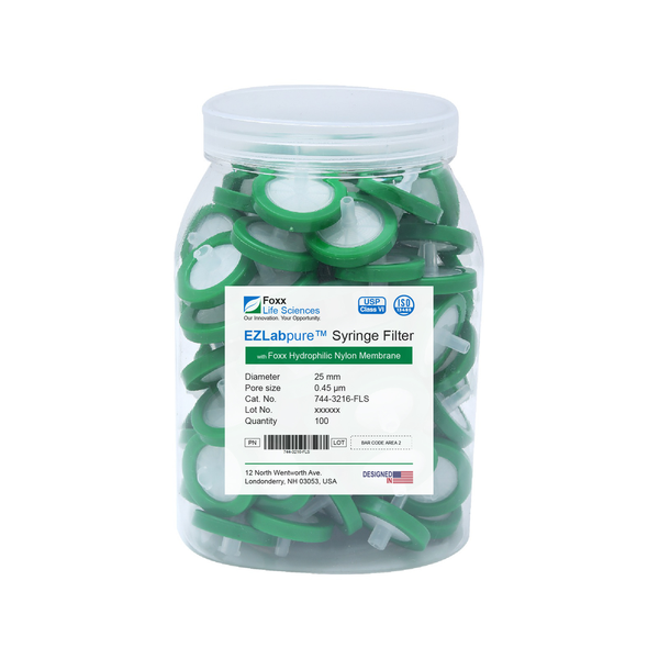 EZlabpure 25mm Syringe Filters – 0.45µm Nylon Membrane, Non-Sterile  Foxx Life Sciences | img_1 | Foxx Life Sciences Global | shopfls.com