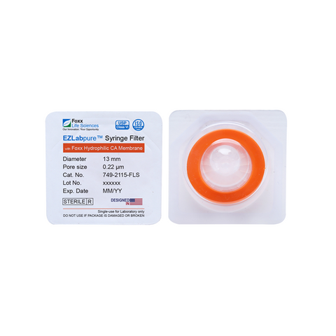 EZlabpure 13mm Syringe Filters – 0.22µm Cellulose Acetate, Sterile  Foxx Life Sciences | img_1 | Foxx Life Sciences Global | shopfls.com