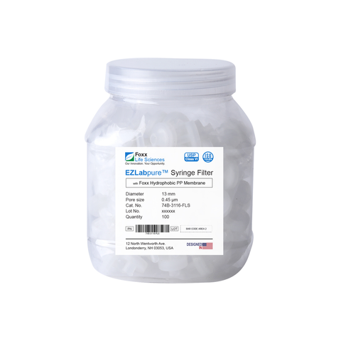 EZlabpure 13mm Syringe Filters – 0.45µm Sterile PES Membrane for Sample Clarification  Foxx Life Sciences | img_1 | Foxx Life Sciences Global | shopfls.com