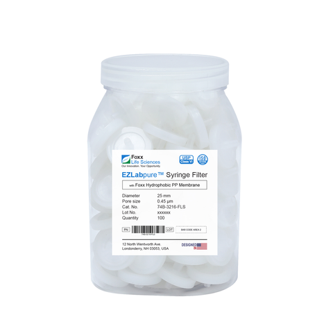 EZlabpure 25mm Syringe Filters – 0.45µm Sterile PES Membrane for Sample Clarification  Foxx Life Sciences | img_1 | Foxx Life Sciences Global | shopfls.com