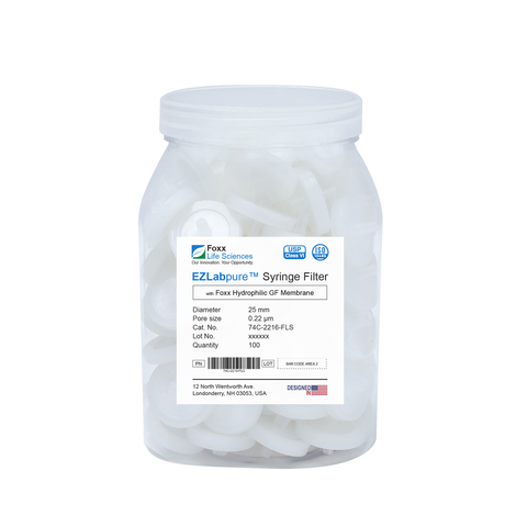 EZlabpure 25mm Syringe Filters – 0.22µm Glass Fiber Membrane, Non-Sterile  Foxx Life Sciences | img_1 | Foxx Life Sciences Global | shopfls.com