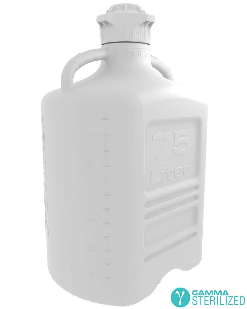 EZBio® 75L (20GAL) Polypropylene (PP) Carboy with VersaCap® 120mm, Double Bagged, Gamma Sterilized | img_1 | Foxx Life Sciences Global | shopfls.com