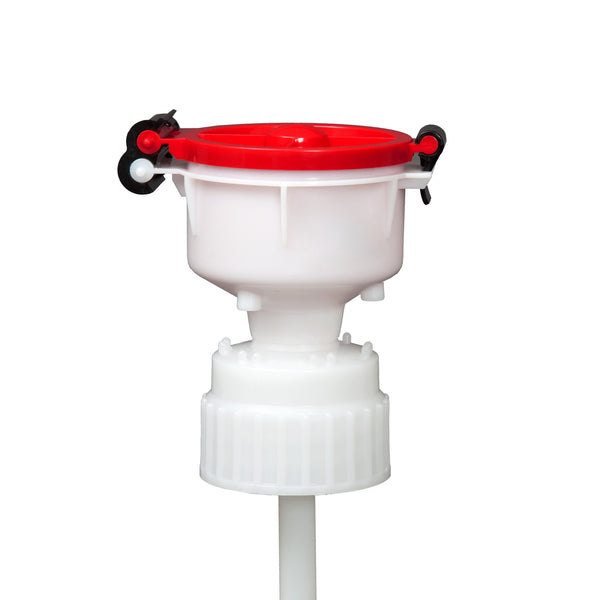 EZwaste® 4" Safety Funnel, High Density Poly Ethylene (HDPE), VersaCap 83B | img_1 | Foxx Life Sciences Global | shopfls.com