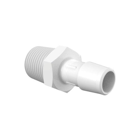 Adapter 1/2" NPT Thread x 1/2" Hose Barb, Polypropylene - 25 | img_1 | Foxx Life Sciences Global | shopfls.com