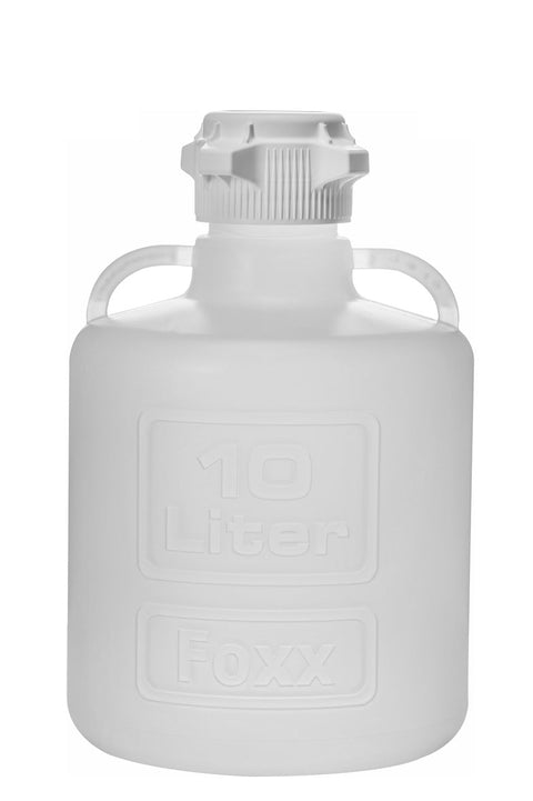White plastic bottle with a cap on a white background