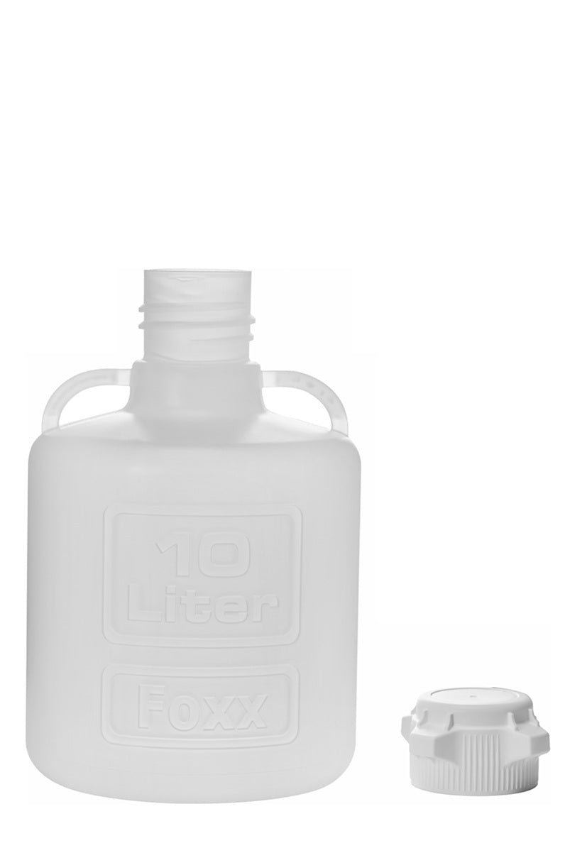 White plastic bottle with a cap on a white background