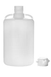 White plastic bottle with cap on a white background