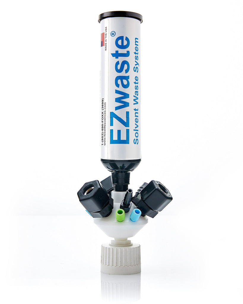 EZWaste® Universal Stackable HPLC 38-430 Cap Assy, Exhaust Filter,  6 X OD Tube 3.mm & 1.6mm 3X Hose Barb 3.2mm & 9.5mm, 3 X OD Tube 12.7mm 1/EA | img_1 | Foxx Life Sciences Global | shopfls.com