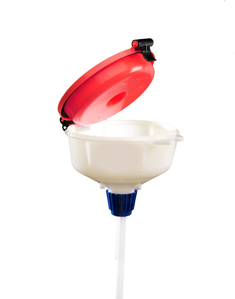 EZwaste® 8" Safety Funnel, High Density Poly Ethylene (HDPE), VersaCap 38-430 | img_1 | Foxx Life Sciences Global | shopfls.com