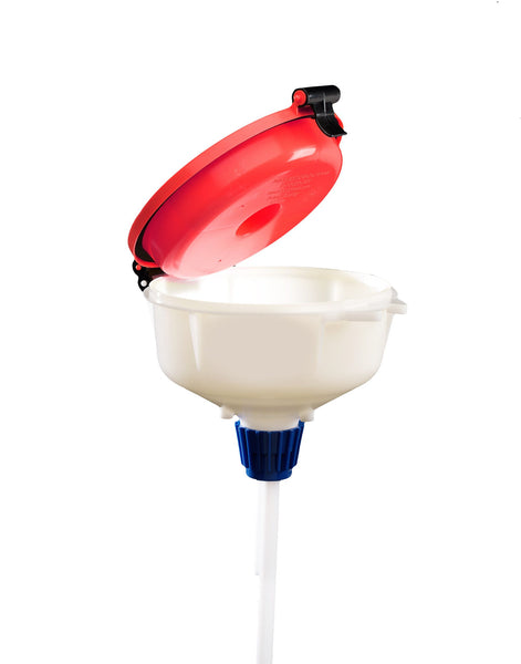 EZwaste® 8" Safety Funnel, High Density Poly Ethylene (HDPE), VersaCap 38-430 | img_1 | Foxx Life Sciences Global | shopfls.com