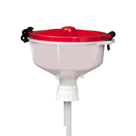 EZwaste® 8" Safety Funnel, High Density Poly Ethylene (HDPE), VersaCap 53B | img_1 | Foxx Life Sciences Global | shopfls.com