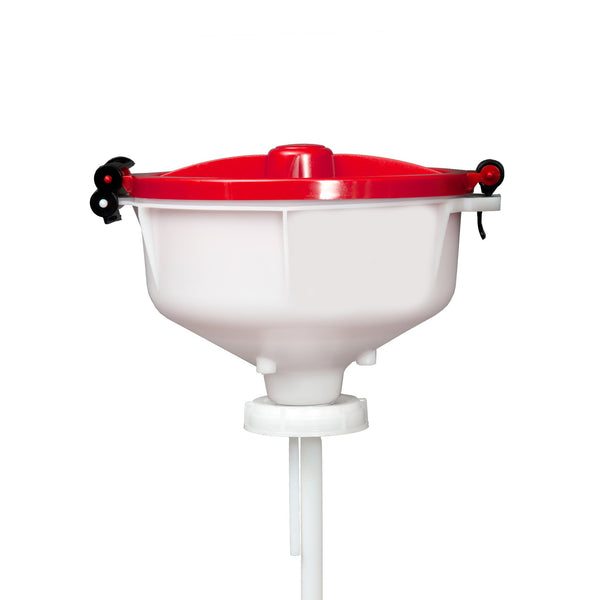 EZwaste® 8" Safety Funnel, High Density Poly Ethylene (HDPE), VersaCap S70 | img_1 | Foxx Life Sciences Global | shopfls.com