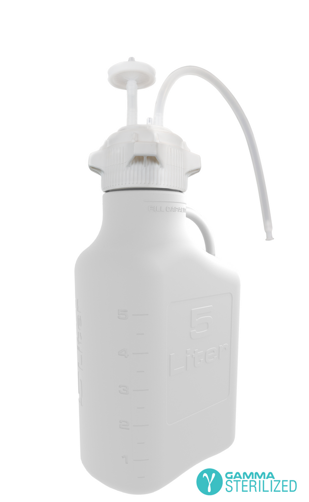 EZBio® Single Use Carboy Assembly, 5L, Polypropylene (PP), VersaCap® 83B, TPE Tubing w/ Dip Tube, Gamma Sterilized, 1/EA | img_1 | Foxx Life Sciences Global | shopfls.com