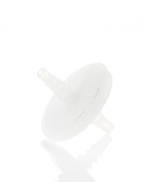 EZBio® Vent Filter - 0.22µm Hydrophobic Polytetrafluoroethylene (PTFE), 50mm, 1/4" - 1/2" Stepped Barb - 5 | 25 | 100 | img_1 | Foxx Life Sciences Global | shopfls.com