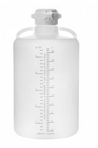 White water bottle with measurement markings on a white background