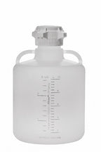 White plastic container with measurement markings on a white background