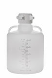 White plastic container with measurement markings on a white background