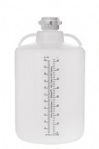 White plastic container with measurement markings on a white background