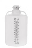 White plastic container with measurement markings on a white background
