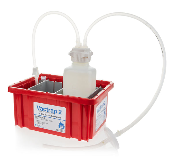 Vactrap2™, High Density Poly Ethylene (HDPE) (Bleach-Compatible), 1L, Red Bin, 1/4" ID Tubing | img_1 | Foxx Life Sciences Global | shopfls.com