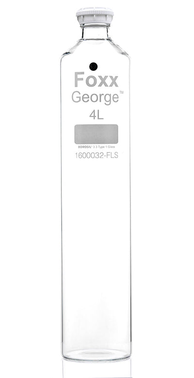Bottiglia roll-on George™, 4 litri, collo a vite GL45, vetro borosilicato 3.3, confezione da 4 pezzi.