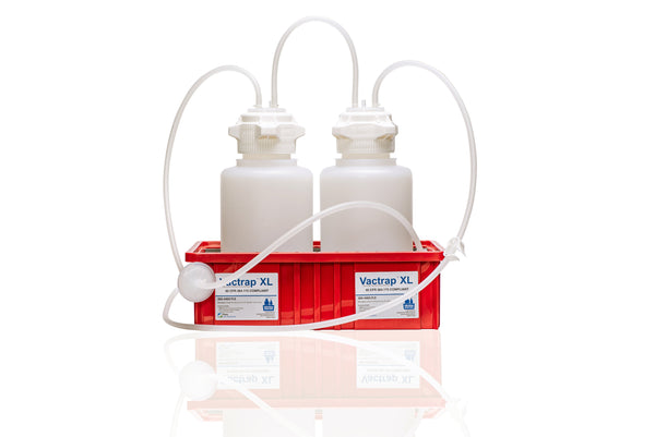 Vactrap™ Round XL, 4L + 4L, Polypropylene (PP), Red Bin, 1/4" ID Tubing | img_1 | Foxx Life Sciences Global | shopfls.com