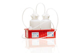 Vactrap™ Round XL, 4L + 4L, Polypropylene (PP), Red Bin, 1/4" ID Tubing | img_2 | Foxx Life Sciences Global | shopfls.com