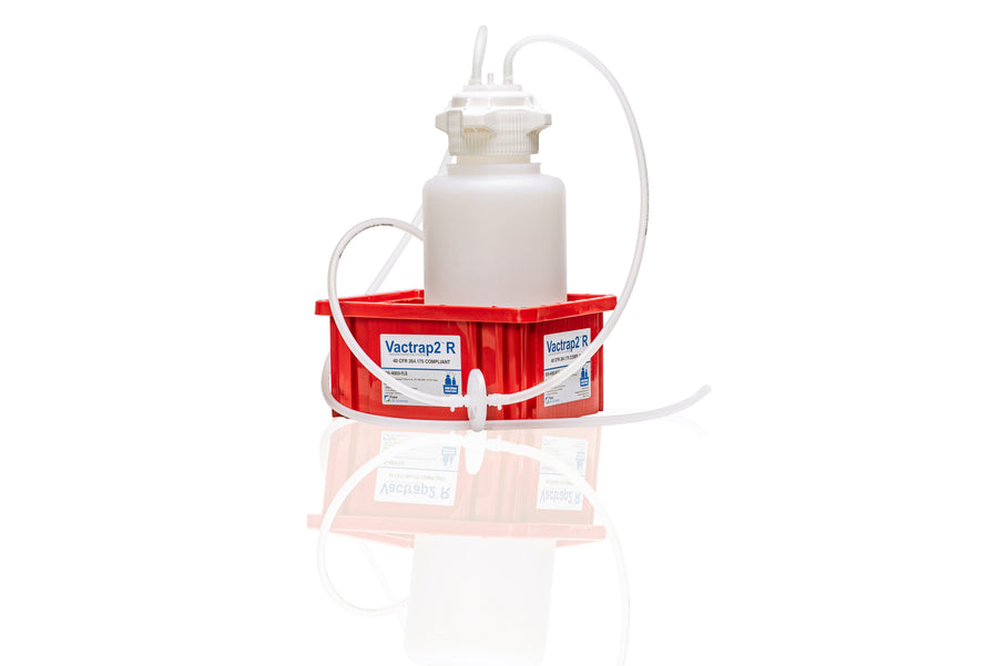 Vactrap2™ Round, 4L, Polypropylene (PP), Red Bin, 1/4" ID Tubing | img_2 | Foxx Life Sciences Global | shopfls.com