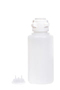 Round EZLabpure™ Polypropylene (PP) Vacuum Bottle, 1L,  Open VersaCap® 53B, With Closed and  2x1/8" HB Adapters, 1/EA | img_1 | Foxx Life Sciences Global | shopfls.com