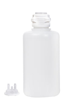 Round EZLabpure™ Polypropylene (PP) Vacuum Bottle, 2 L, Open VersaCap® 53B, With Closed and 2x1/4" HB Adapters, 1/EA | img_1 | Foxx Life Sciences Global | shopfls.com