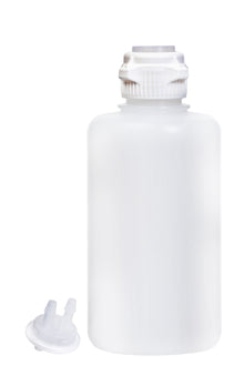 Round EZLabpure™ Polypropylene (PP) Vacuum Bottle, 2 L, Open VersaCap® 53B, With Closed and 2x5/16" HB Adapters, 1/EA | img_1 | Foxx Life Sciences Global | shopfls.com