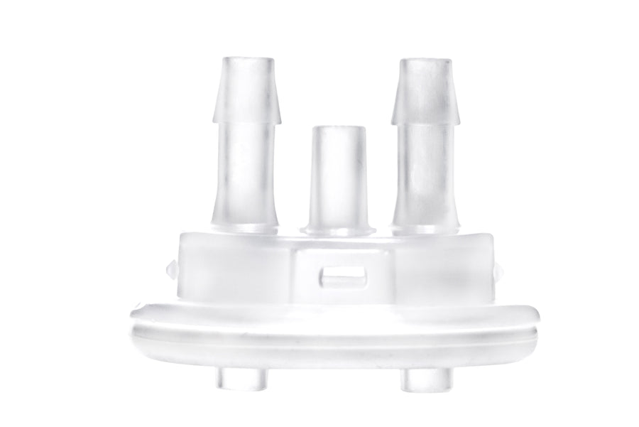 Round EZLabpure™ Polypropylene (PP) Vacuum Bottle, 1L,  Open VersaCap® 53B, With Closed and  2x1/8" HB Adapters, 1/EA | img_3 | Foxx Life Sciences Global | shopfls.com