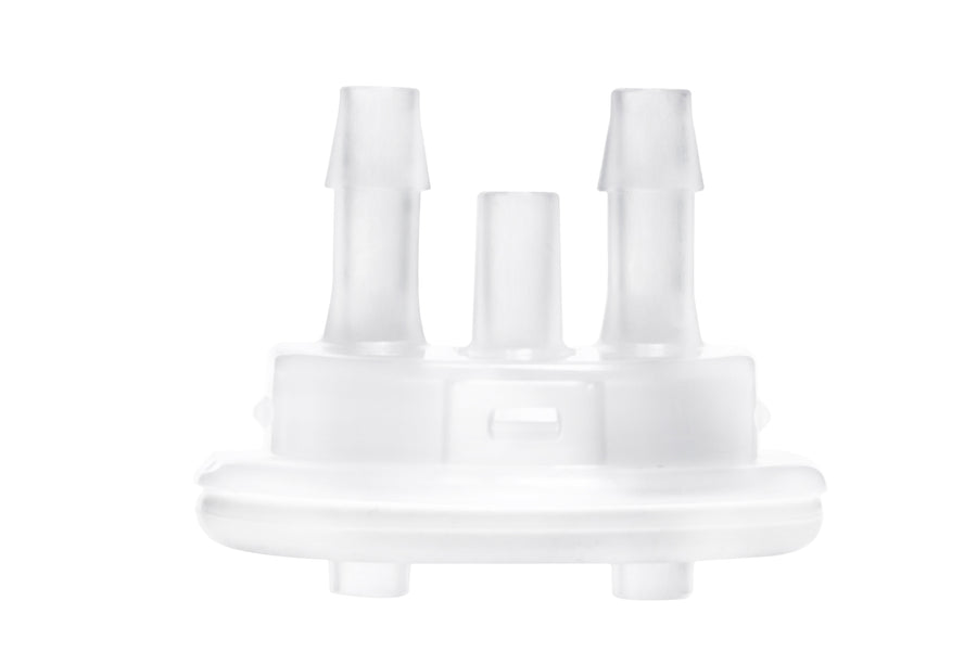 Round EZLabpure™ Polypropylene (PP) Vacuum Bottle, 2 L, Open VersaCap® 53B, With Closed and 2x1/4" HB Adapters, 1/EA | img_3 | Foxx Life Sciences Global | shopfls.com